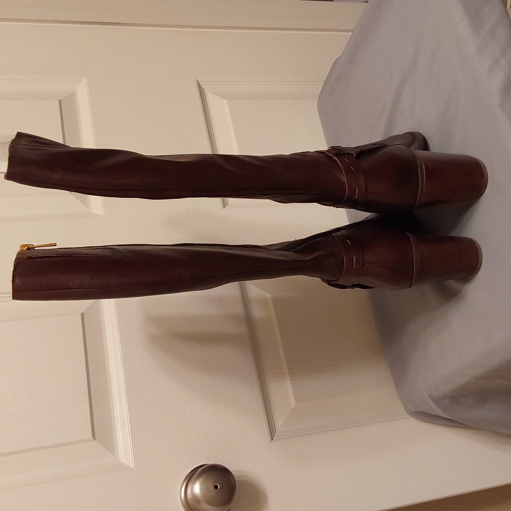 NWT Naturalizer Leather Boots — Chocolate / Saddle — Kamora - Picture 3 of 6